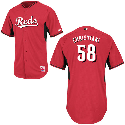 Nick Christiani #58 mlb Jersey-Cincinnati Reds Women's Authentic 2014 Cool Base BP Red Baseball Jersey